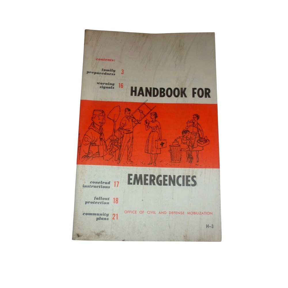 1960 Vintage‎ Booklet Handbook for Emergencies Civil Defense Tornado Fallout